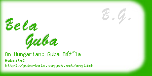 bela guba business card